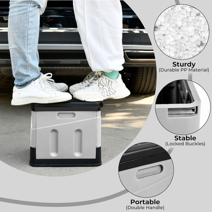 Tragbares Klapptoiletten-Set, 25 L Gross, Maximale Tragung 150KG, 24 Beutel Müllbeutel,Transporttasc