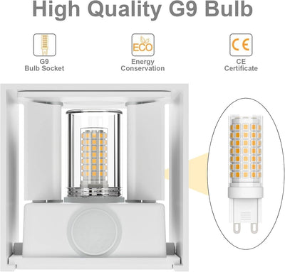 Klighten 2 Stück LED Wandleuchte mit Bewegungsmelder Innen/Aussen 4500K Aussenwandleuchte mit Bewegu