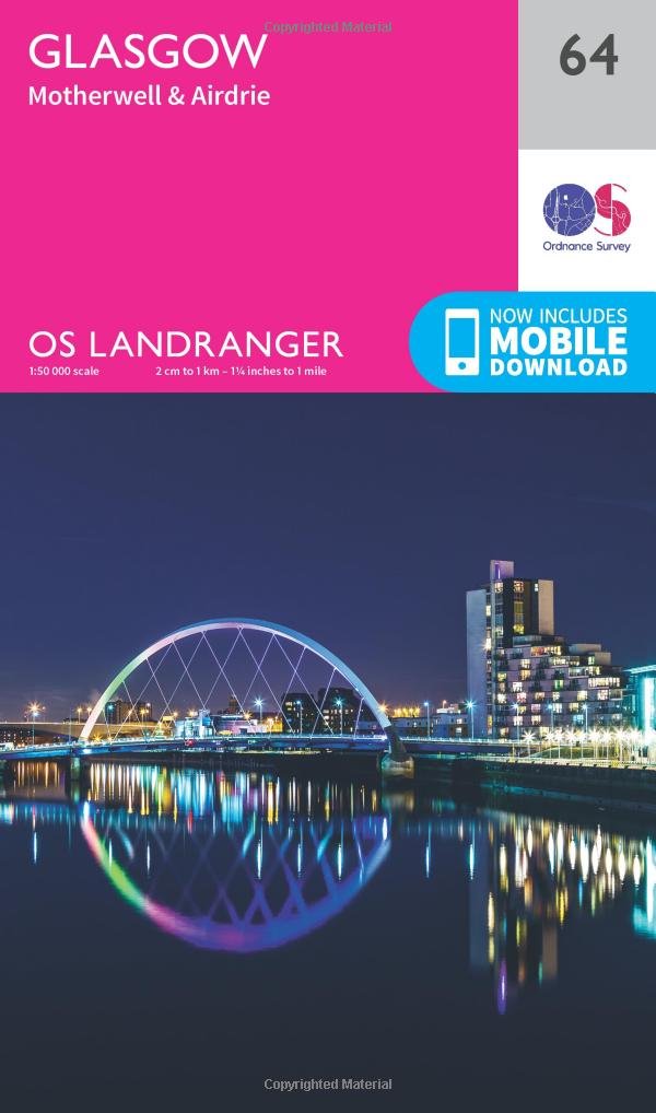 Glasgow, Motherwell & Airdrie (OS Landranger Map, Band 64), Karte