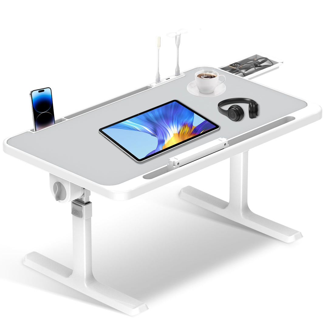 Soontrans Laptoptisch 60 x 40 cm, Laptop Tisch mit Schublade, Höhenverstellbar, Winkelverstellbar, K