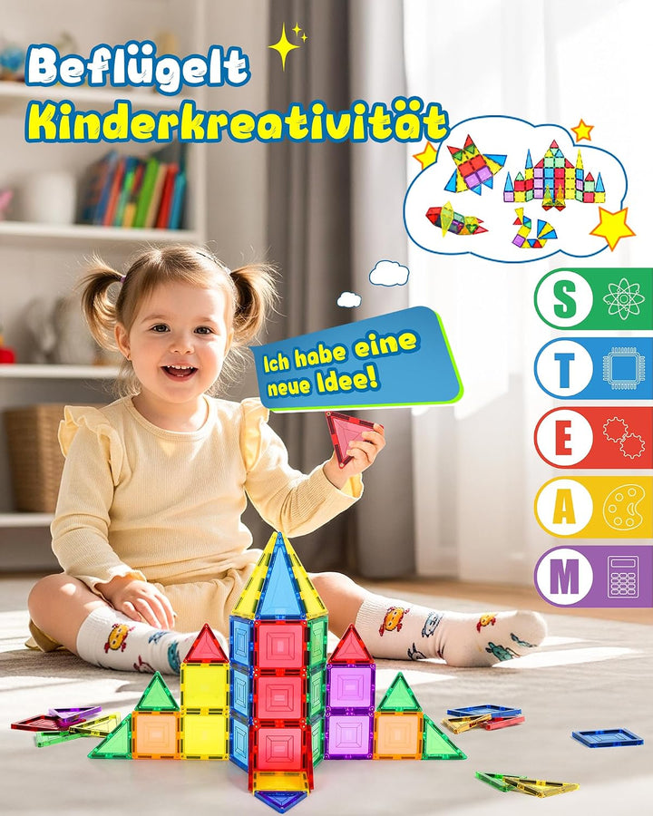 Loolinn | Magnetische Bausteine als Festtagsgeschenk für Kinder ab 3 Jahren - Sicher für Kinder, Nie
