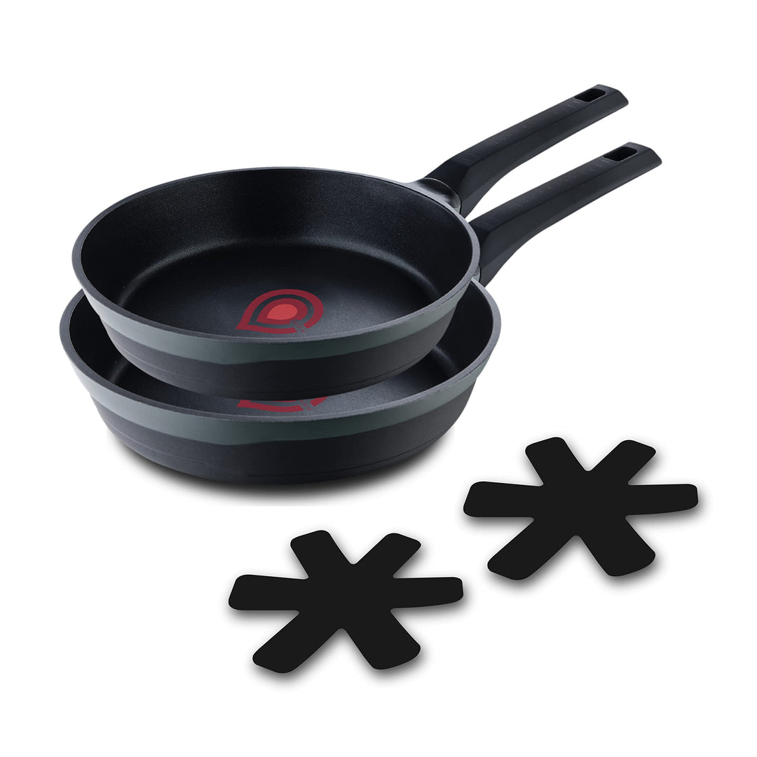 MasterPRO Gastro Reeco | 2er-Set Bratpfannen mit 20 und 24 cm Durchmesser | Heatdot | Recycelter Alu