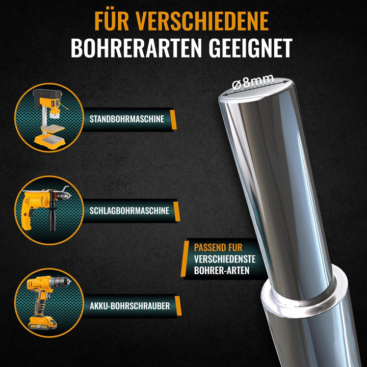 Hinrichs Forstnerbohrer Set 17 teilig im Koffer - Forsterbohrerset 15 bis 40 mm - Holzbohrer - Forst