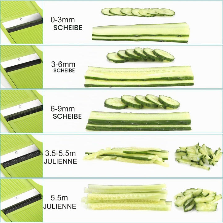 Manuelle Essen Slicer, Gemüsehobel 3 in 1 Gemüseschneider Profi Gemüsereibe Kartoffelschneider, just