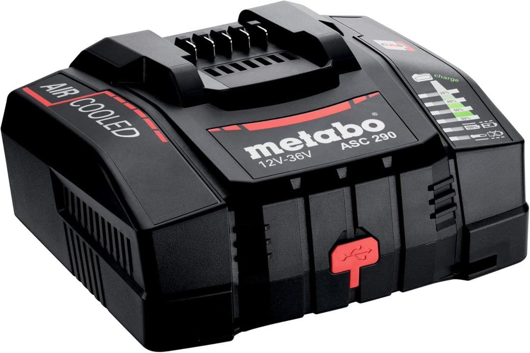 metabo Basis-Set - 2X LiHD 18 V / 10 Ah Akkus + ASC 290 Schnellladegerät in metaBOX 145 - Leistungss