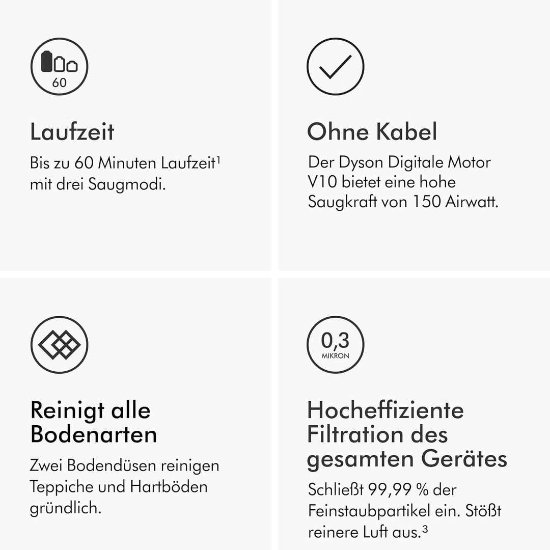 Dyson Cyclone V10 Absolute kabelloser Staubsauger (Nickel/Kupfer), V10 Absolute