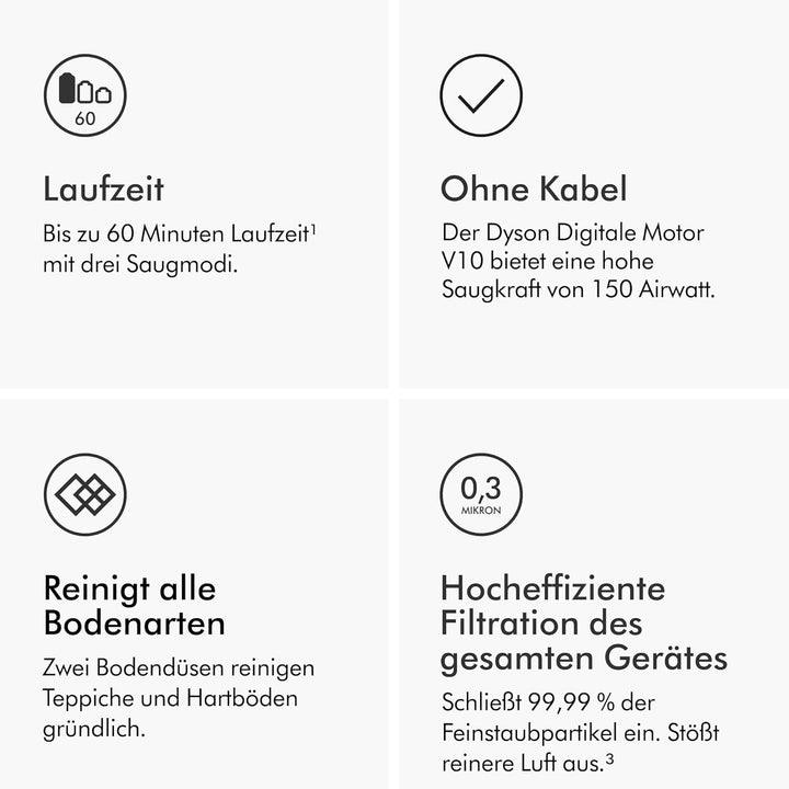 Dyson Cyclone V10 Absolute kabelloser Staubsauger (Nickel/Kupfer), V10 Absolute