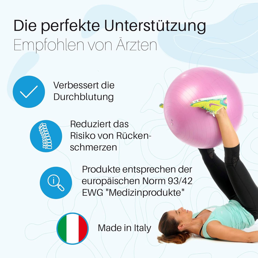 PEZZI Original Pezziball MAXAFE mit Ballschale Sitzball 75 cm Rubinrot, 75 cm Rubinrot