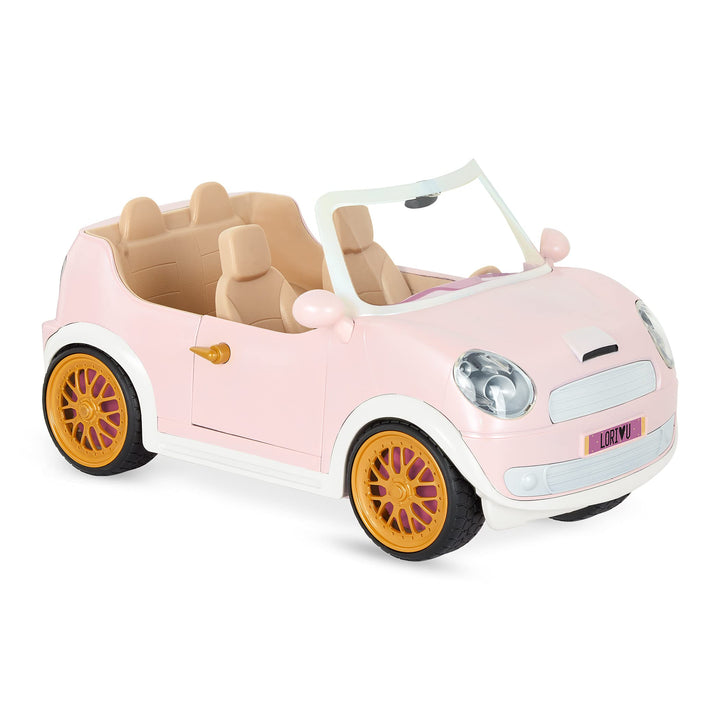 Lori - GEH überall hin! Cabrio-Auto - Hellrosa - Cabrio-Auto für Mini-Puppen - Rosa Fahrzeug für 15