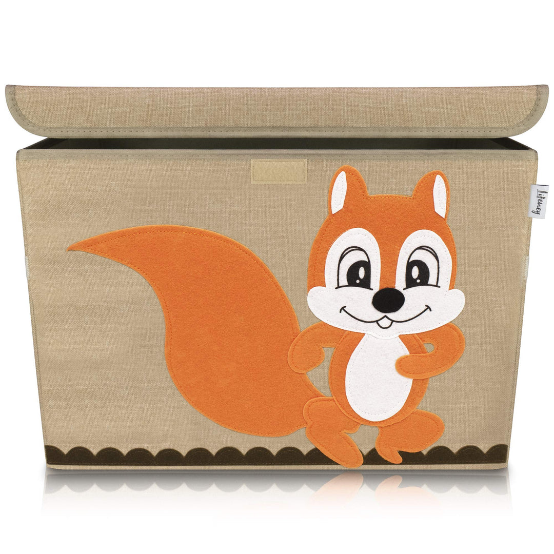 Aufbewahrungsbox Kinder gross 51 x 36 x 36 I Spielzeugkiste I Kiste mit Deckel für Kinderzimmer I Au