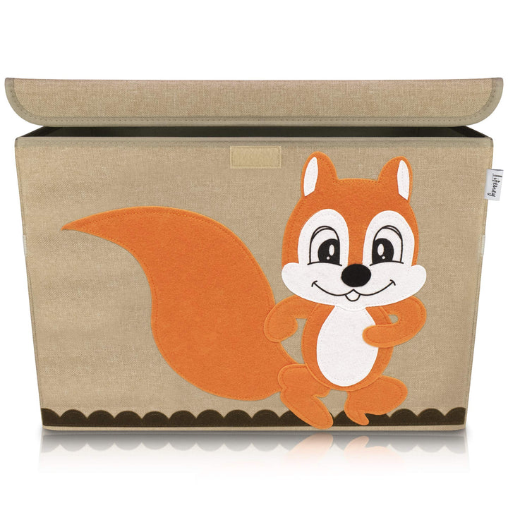 Aufbewahrungsbox Kinder gross 51 x 36 x 36 I Spielzeugkiste I Kiste mit Deckel für Kinderzimmer I Au