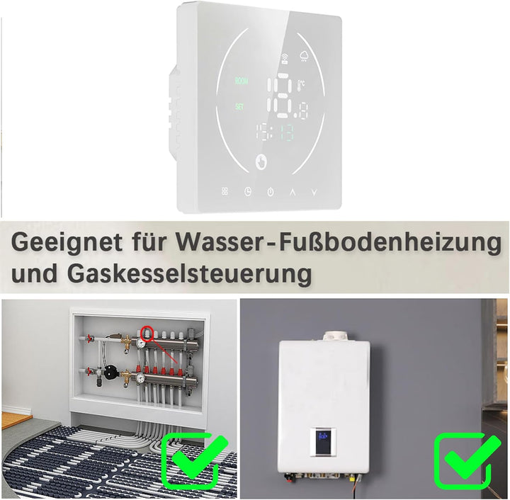 Thermostat Fussbodenheizung, Raumthermostat Fussbodenheizung Für Wasserfussbodenheizung, Smart WiFi