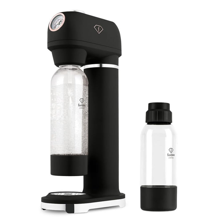 FASHION by Berlinger Haus – SODABAR Wassersprudler + 2 Flaschen, Matt Schwarz – Roségold Kollektion