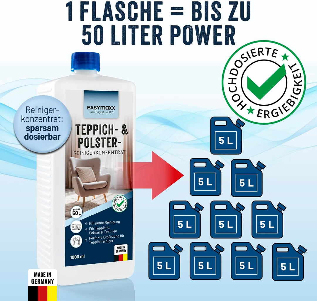 CLEANmaxx Teppich-Shampoo 1 x 1000 ml | Perfekte Kombination mit dem Hartboden- und Teppichreiniger