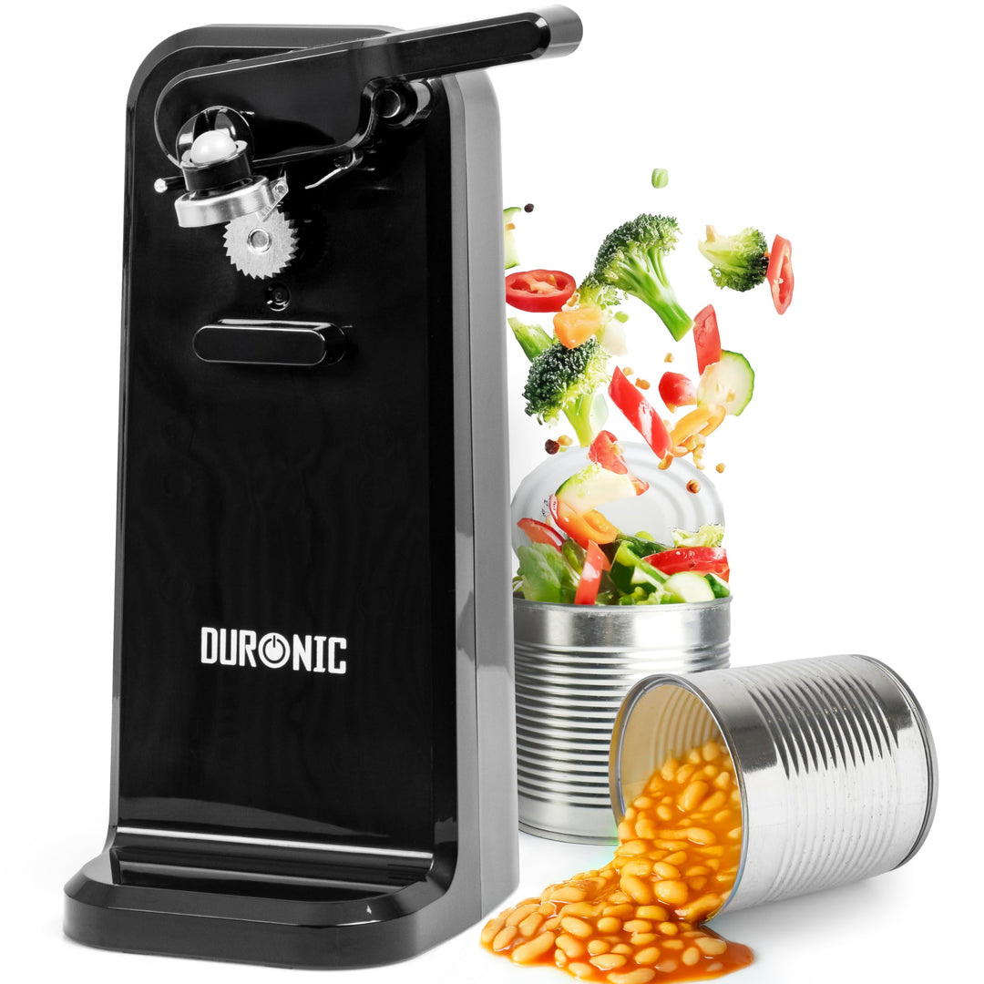 Duronic CO40 Dosenöffner, elektrischer Büchsenöffner für bis zu 600 ml Konservendosen, 3-in-1 automa