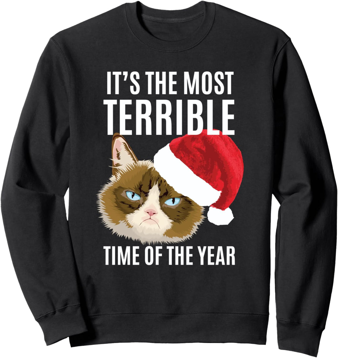Lustige Katze hasst Weihnachten schrecklichste Zeit des Sweatshirt