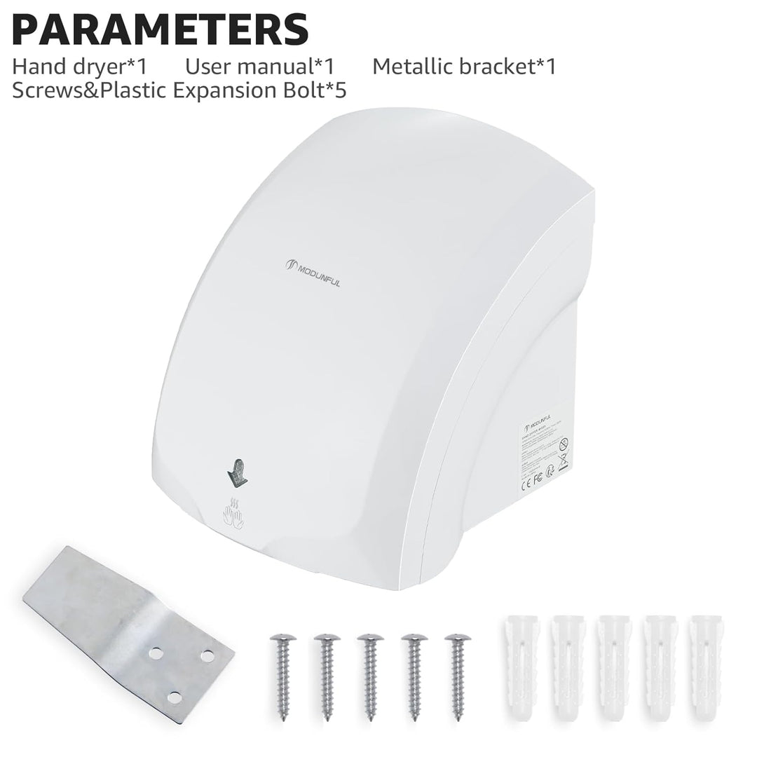 Modunful Automatischer Handtrockner Infrarotsensor Handtrockner für Badezimmer zu Hause, Extra Leise