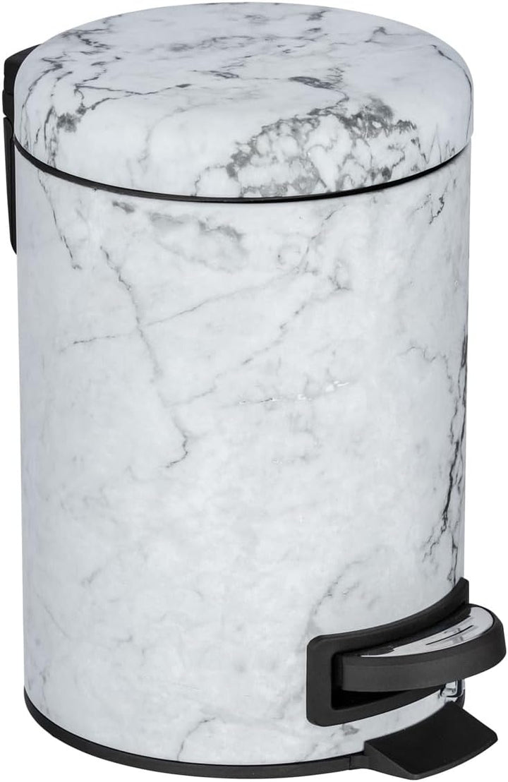 WENKO Treteimer Mod. Onyx 3 ltr matt aus bedrucktem Stahl mit Tretfunktion in Marmor-Optik Masse 17