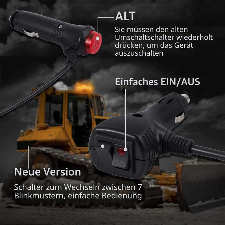 EypiNS 72 LED Warnleuchte, 12/24V Rundumkennleuchte 36W Warnlicht Warnblinkleuchte Blitzlicht Auto L