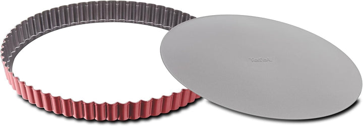 Tefal j1641514 Tart Mould Loose Base, Stahl, 28 cm, rot