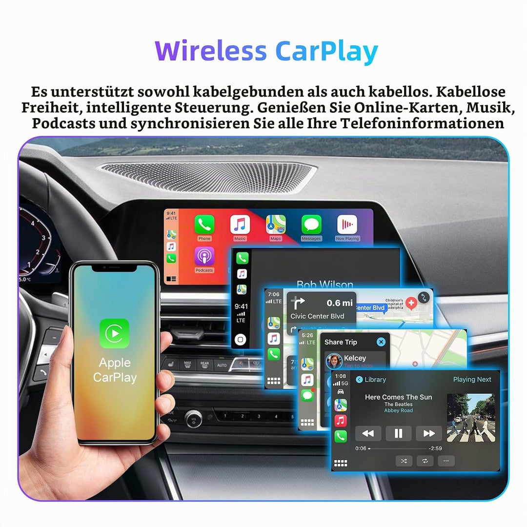 EZoneTronics Wireless CarPlay &amp; Android Auto Retrofit Kit Decoder Box für BMW mit EVO MGU ID5 ID6 ID