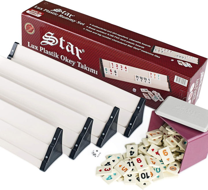 Star Rummy Set Okey Takımı hochwertige Verarbeitung & Materialien (Kunststoff- Spielbänke - leicht u