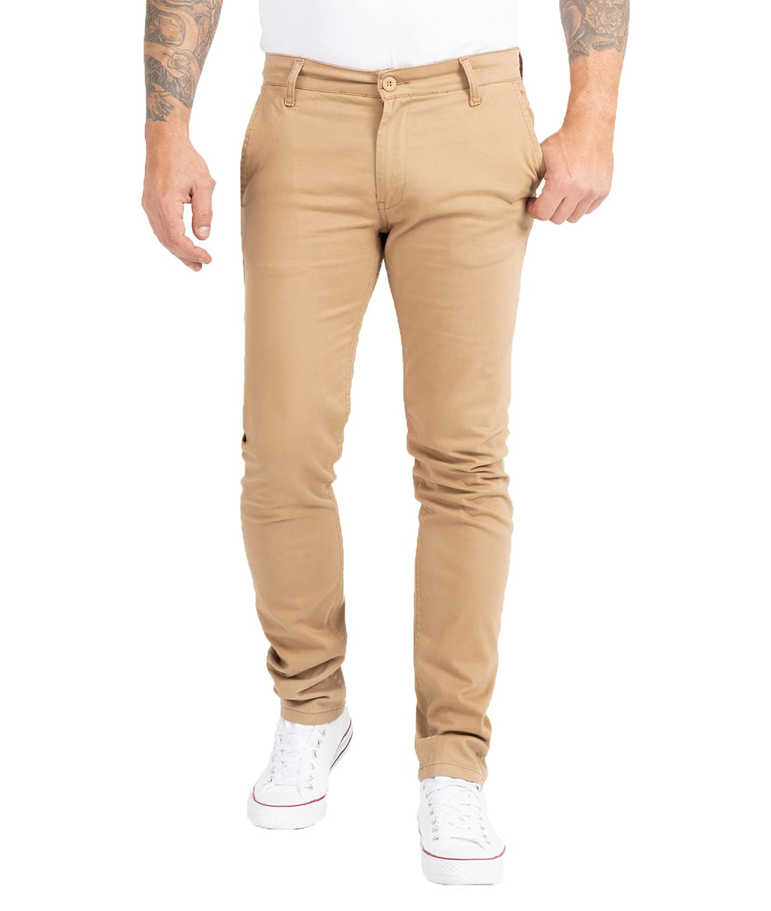 Indumentum Chino Hose Basic Slim Fit IS-305 31W / 30L Dunkelbeige, 31W / 30L Dunkelbeige