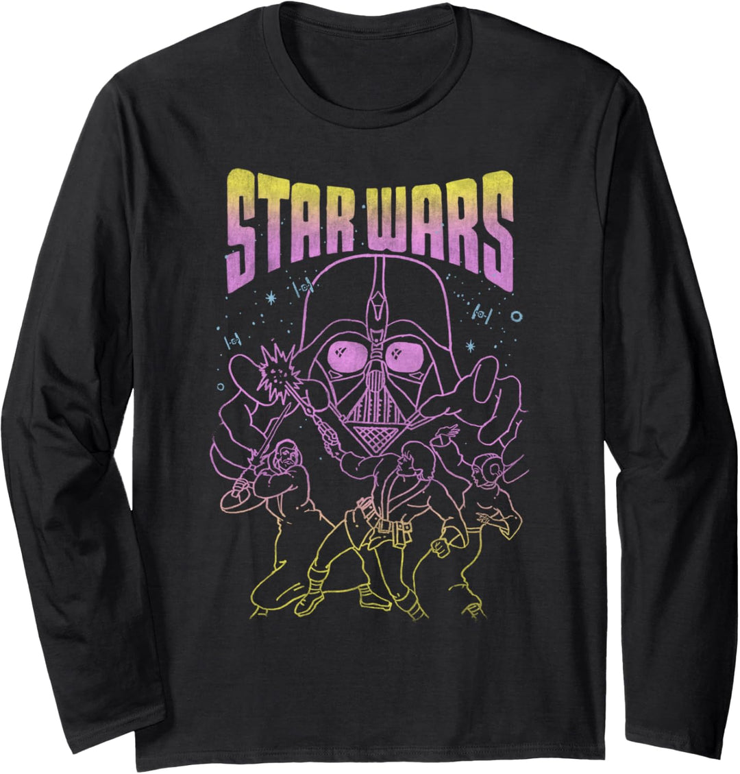 Star Wars Neon Vintage Poster Langarmshirt
