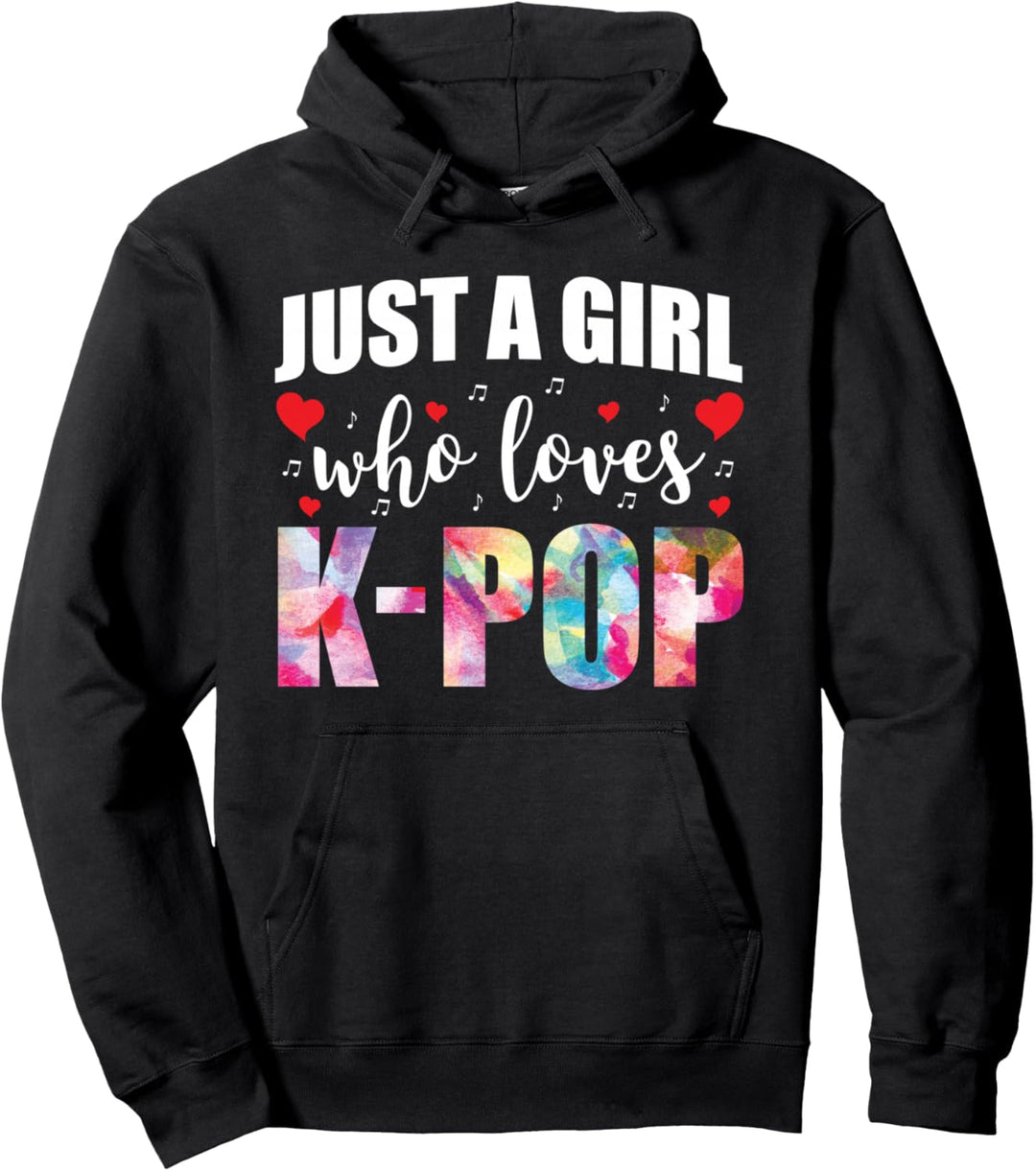 Just A Girl Who Loves K-Pop Koreanische Musik Pop Hangul Pullover Hoodie