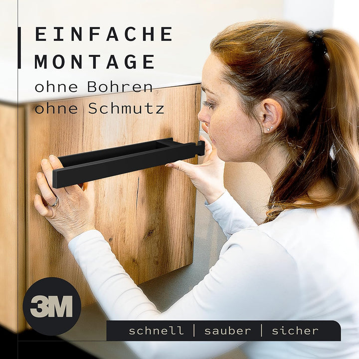 KRONWELL® Handtuchhalter ohne Bohren - Selbstklebende Handtuchhalter für Bad & Küche - Handtuchstang