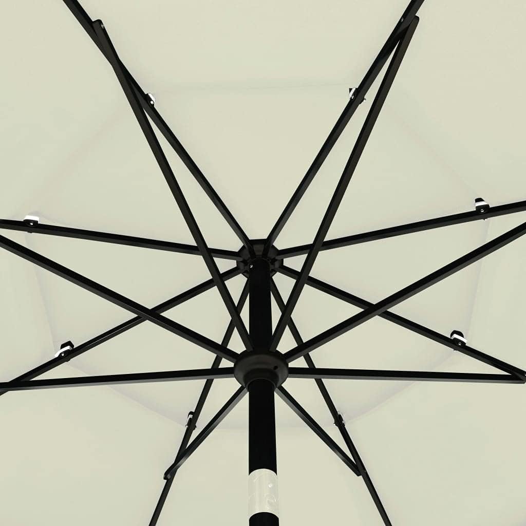 vidaXL Sonnenschirm mit Aluminium-Mast 3-lagig Ampelschirm Gartenschirm Marktschirm Strandschirm Kur