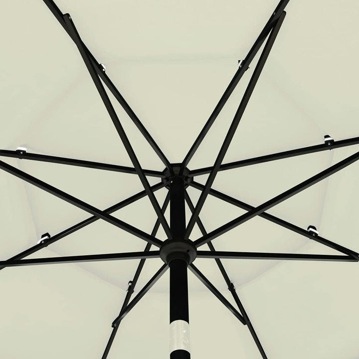 vidaXL Sonnenschirm mit Aluminium-Mast 3-lagig Ampelschirm Gartenschirm Marktschirm Strandschirm Kur