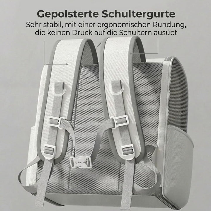 Katzenrucksack mit Fenster bis 10kg, Haustier Rucksack für Katzen Hunde, Belüftet & Ergonomisch mit
