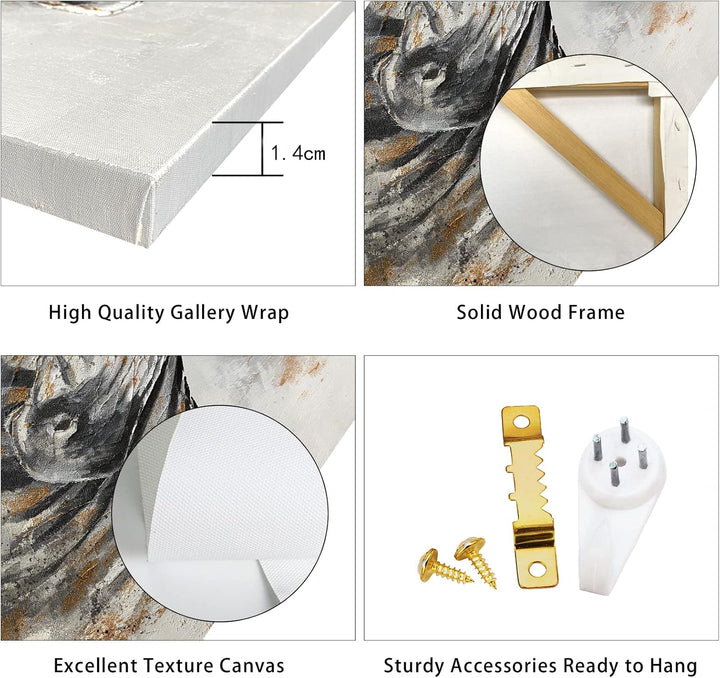 3Pcs Leinwandbilder Bilder mit Rahmen Blau Weihnachten Schnee Schauplatz bild auf leinwand Schneeman