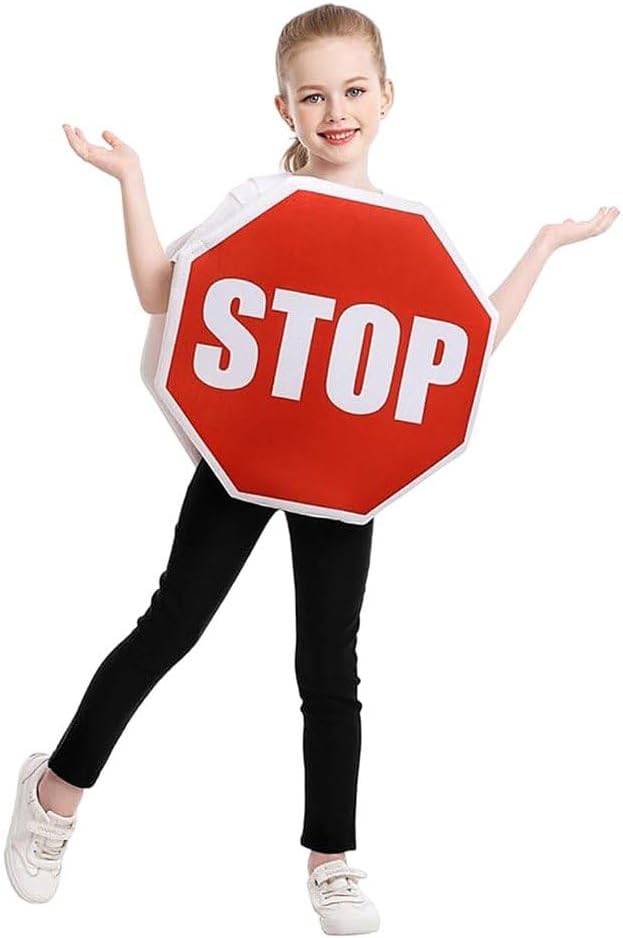 Stoppschild-kostüm, Lustiges Verkehrsschild-Einteiler-kostüm Abnehmbarem Träger Für Karneval, Weihna