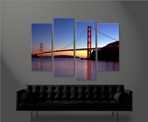 islandburner Bild Bilder auf Leinwand Golden Gate Bridge V5 4er XXL Poster Leinwandbild Wandbild Dek