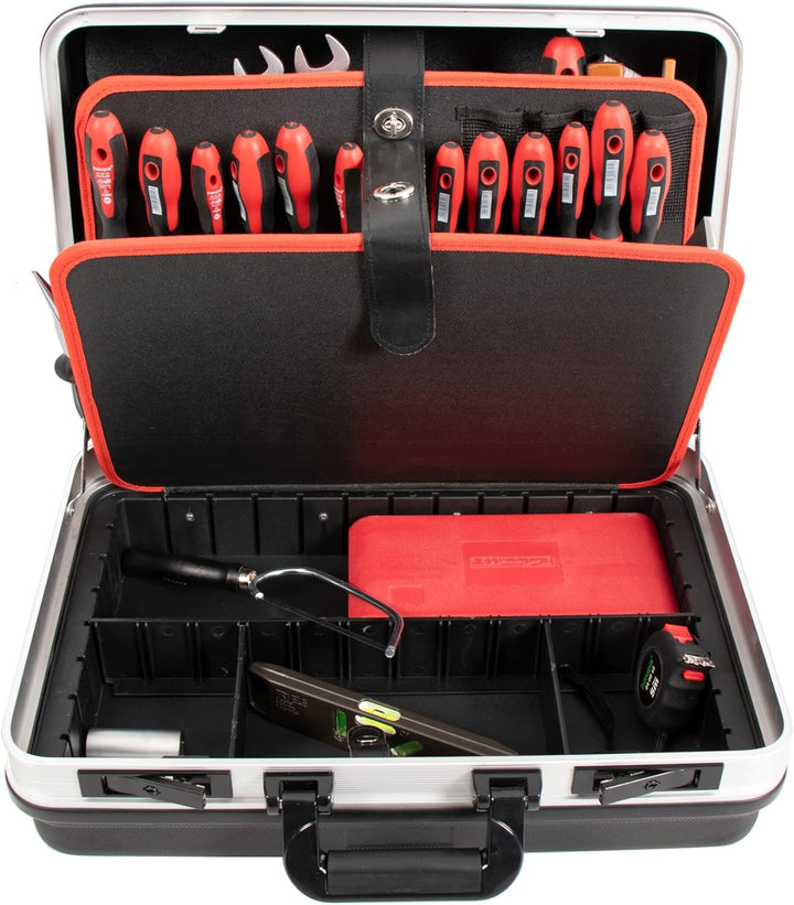 Hepco & Becker Werkzeugkoffer Basic, leer 25 Liter robuste Ausführung mit 2 Werkzeugtafeln und Fache