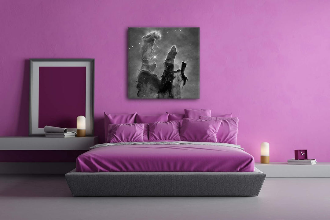 deyoli Säulen der Schöpfung Format: 70x70 Effekt: Schwarz&Weiss als Leinwandbild, Motiv fertig gerah