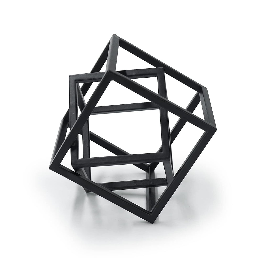 Aoneky Würfel Geometrische Eiserne Statue - Moderner Skulptur für Schlafzimmer, Salon,Haus, Bücherre