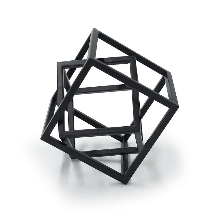 Aoneky Würfel Geometrische Eiserne Statue - Moderner Skulptur für Schlafzimmer, Salon,Haus, Bücherre