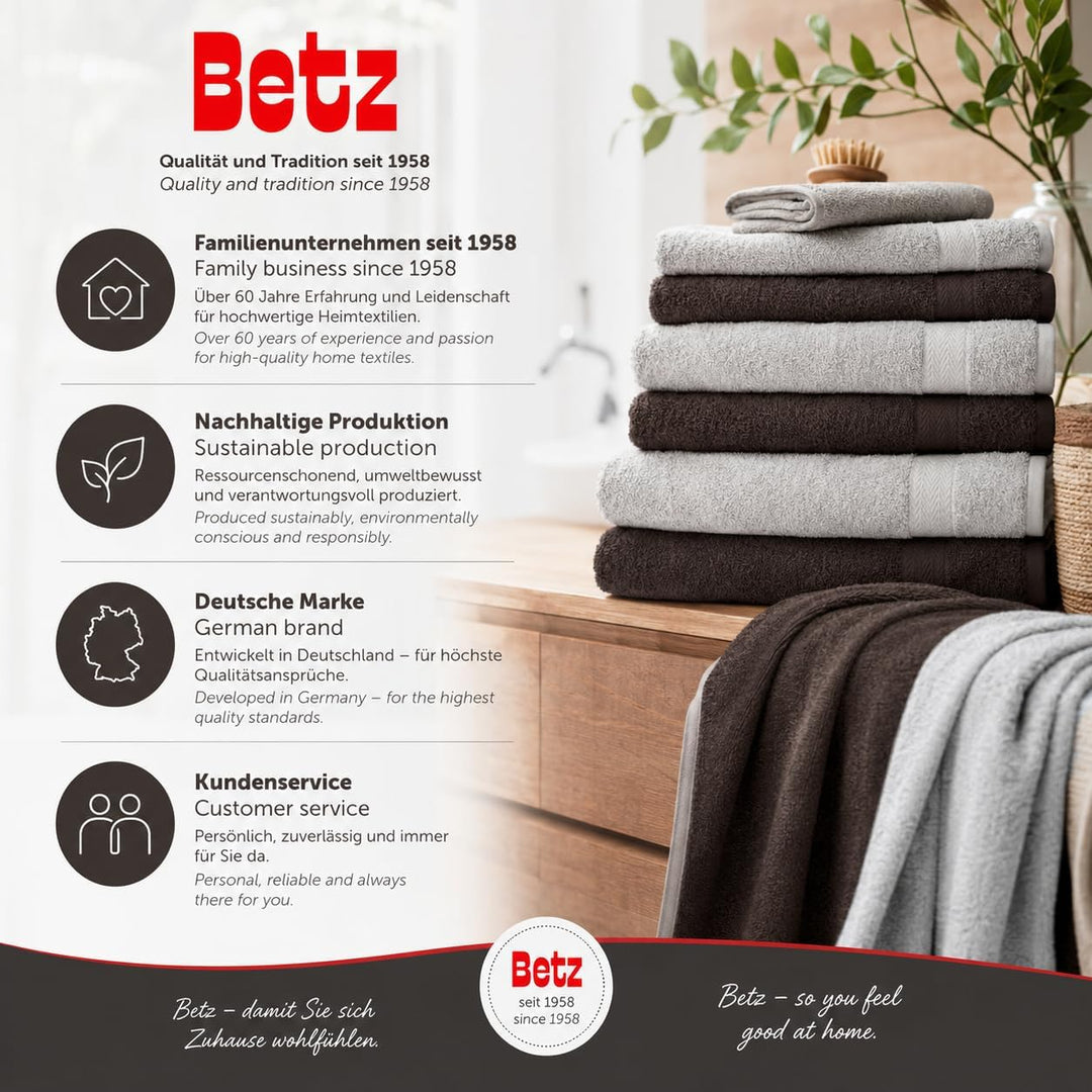 Betz 10-TLG. Handtuch-Set Premium 100% Baumwolle 2 Duschtücher 4 Handtücher 2 Gästetücher 2 Waschhan