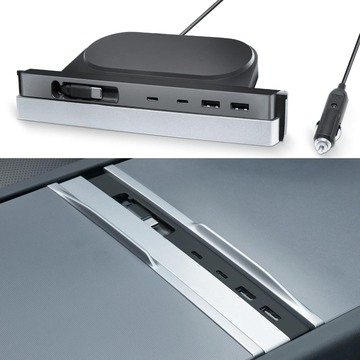 for Tesla USB Hub, 45W Retractable Hub Docking Station, Quick Charge with Cable Adapter for Model 3