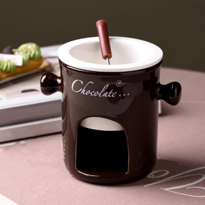 Generisch Schokoladenfondue-Set | Schokoladenfondue-Becher aus Keramik Teelichtkerze beheizt Schokol