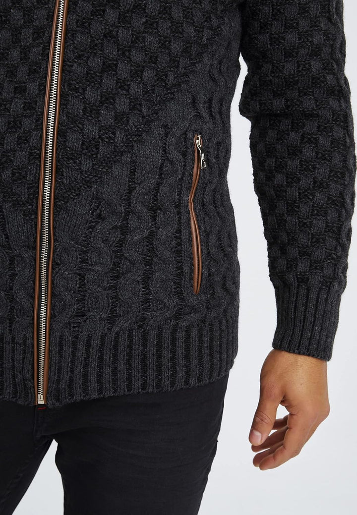 Leif Nelson Herren Strickjacke mit Reissverschluss in Regular Fit, Männer Cardigan in Langarm Design