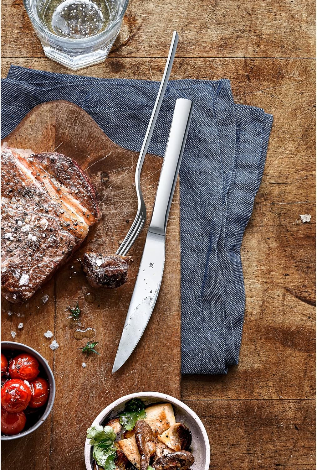 WMF Palma Besteck Set 12 Personen, Essbesteck 60 teilig & Nuova Steakbesteck 12-teilig, für 6 Person