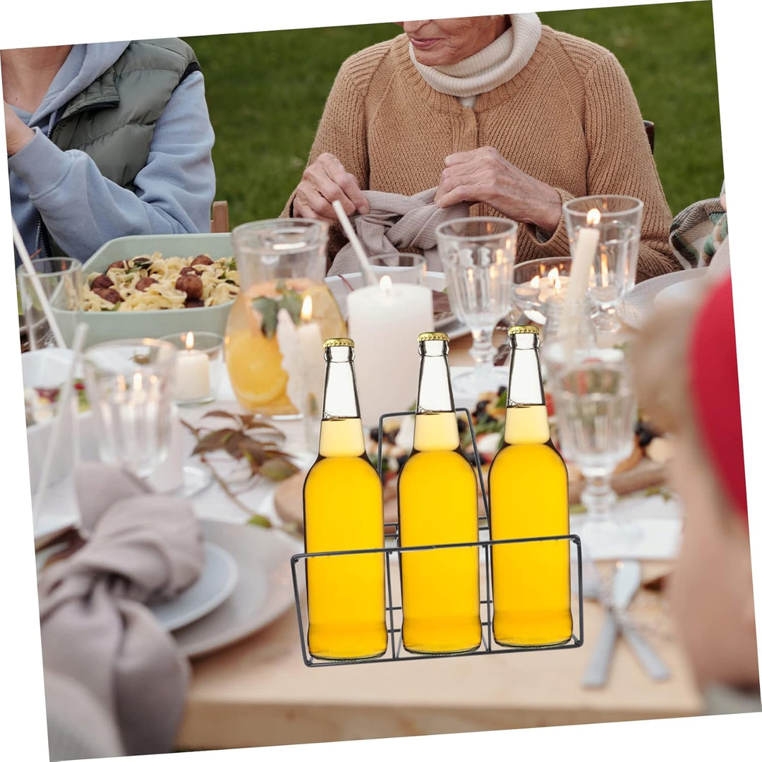 Cabilock Flaschenträger Metall Flaschenkorb Getränketräger Flaschen Tragekorb mit Griff Weinträger M