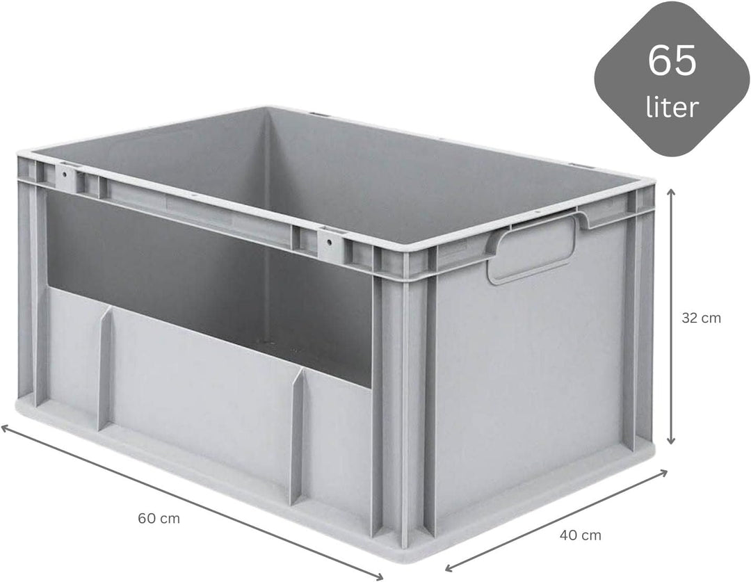 Mega Deal | 10x Proregal Eurobox NextGen Insight | Seite offen | HxBxT 32x40x60 cm | Grau HxBxT 32x4