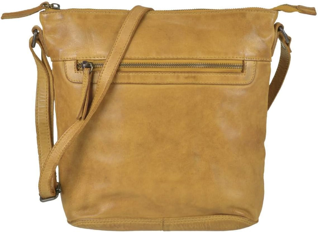 Bear Design Damen Tasche Ledertasche Umhängetasche Schultertasche 30x27cm Ocker gelb