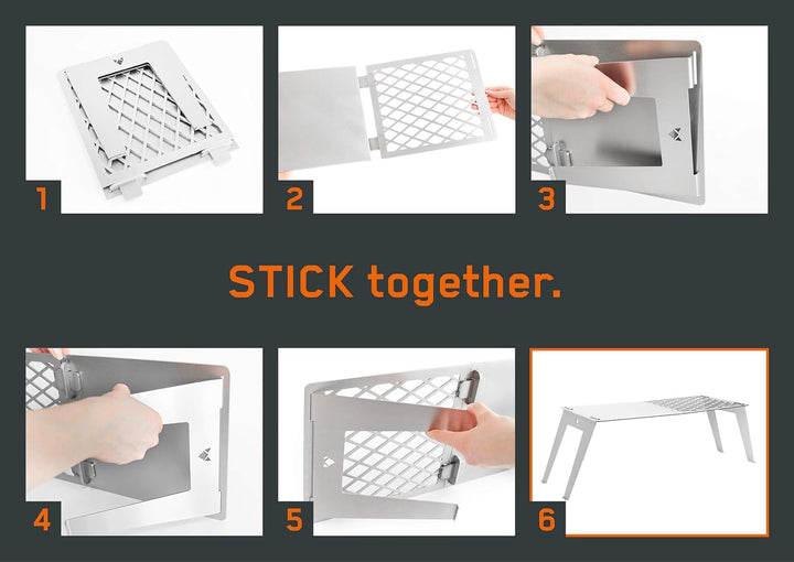 FENNEK 4 FIRE | steckbares Zubehör für Feuerschale FENNEK Hexagon | Grillplatte, Plancha, Grillrost