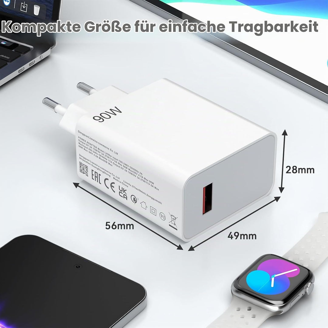 90W USB C Ladegerät Ladekabel für Xiaomi 17 Ultra 15TPro 15 14 15Ultra 15Pro 15S Pro 14 13 Ultra, 90